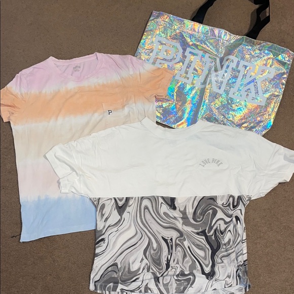 PINK Victoria's Secret Tops - Women’s PINK T-Shirt Bundle w/Tote Bag
